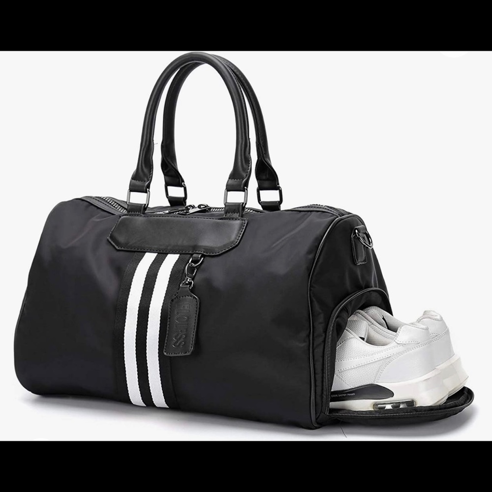 Black Gym or Travel bag with shoe compartment